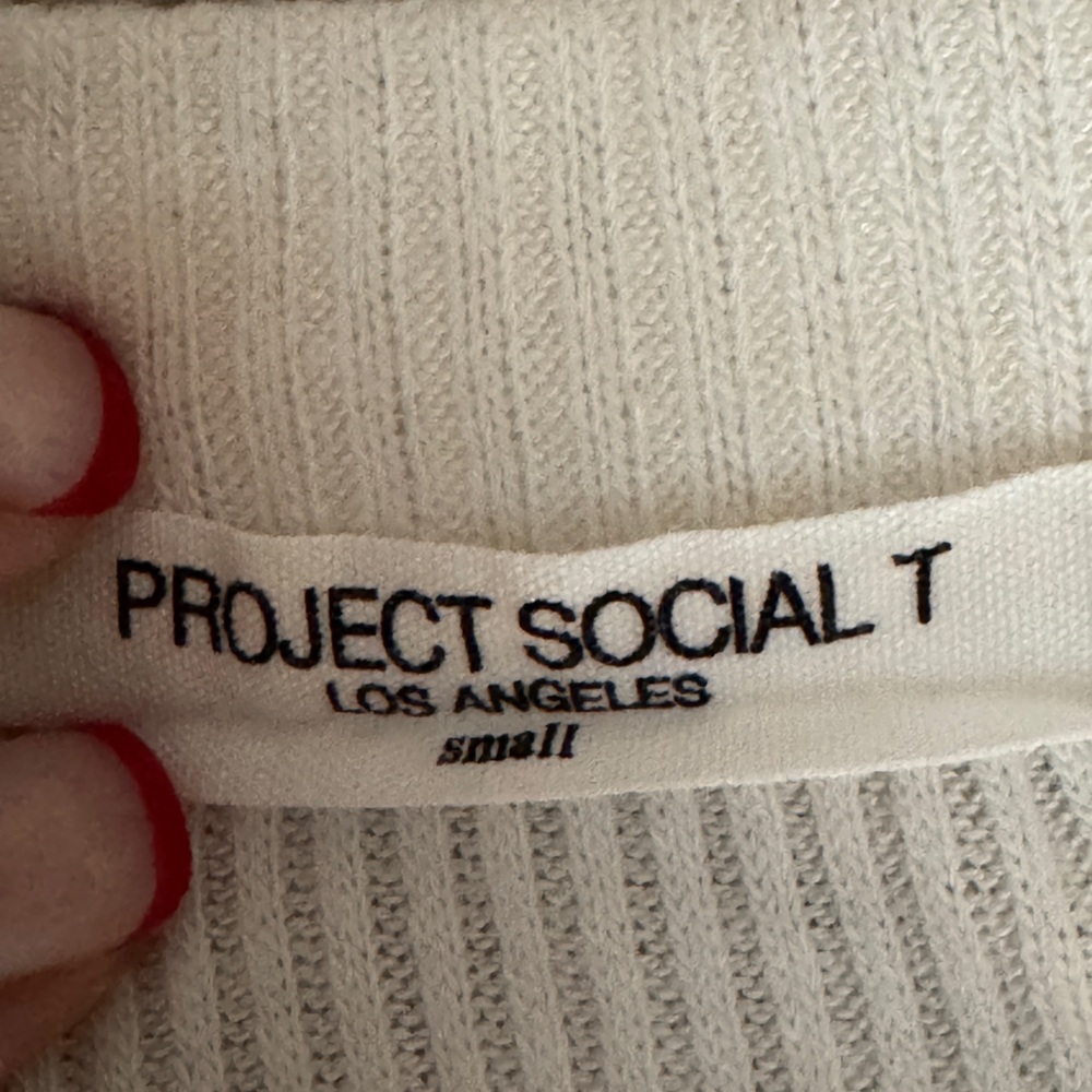 Project Social T Ribbed Cream Top - Picture 2 of 4